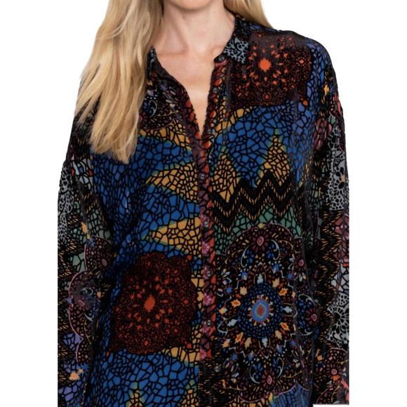 NEW JOHNNY WAS audrey oversized burnout in navy - Picture 1 of 3
